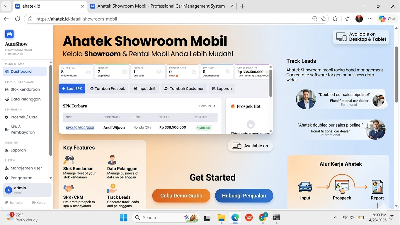 🚗 Aplikasi Showroom Mobil – Solusi Lengkap Manajemen Penjualan & Operasional